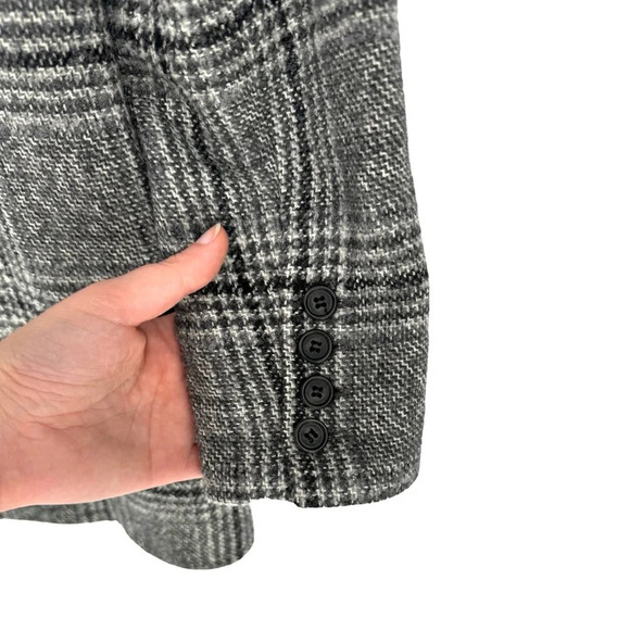 Smythe Oversized Notched Lapel Blazer Gray Glen Check Plaid Small - Picture 13 of 16
